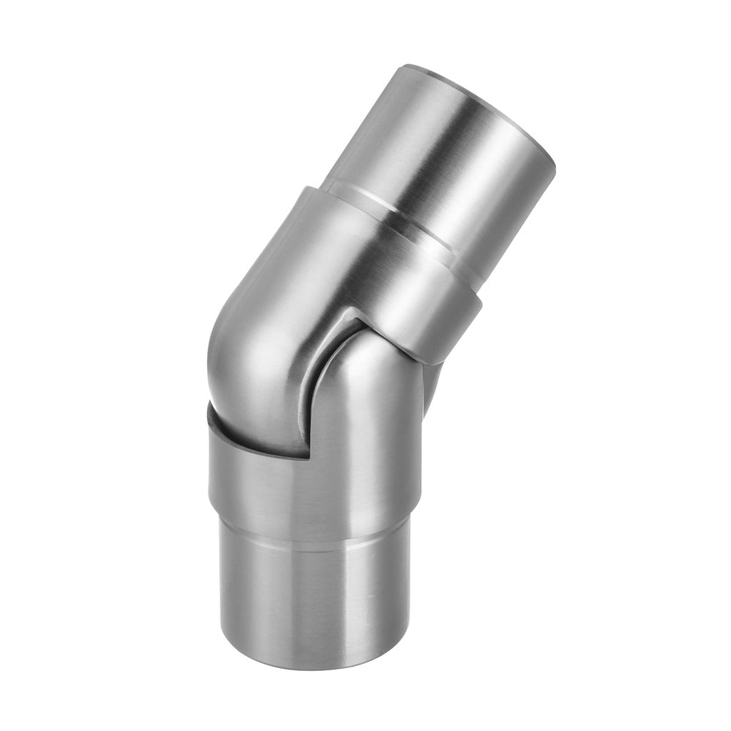 Q-railing reguliuojama alkūnė 0–70° MOD 0312 vamzdžiui: Ø33x2 mm, ner. plienas AISI 304, šlifuotas pav.