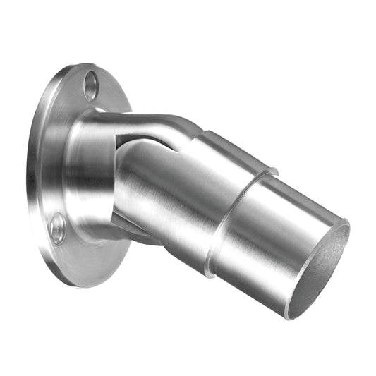 Q-railing reguliuojamas sieninis flanšas 0–50° Ø33,7x2 mm porankiui MOD 0506 vamzdžiui Ø33.7x2 mm, ner. plienas AISI 304, šlifuotas pav.