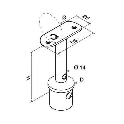 Q-railing handrail bracket MOD 0710
