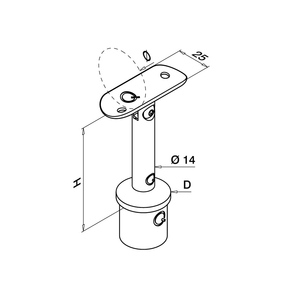 Q-railing Adjustable handrail bracket MOD 0720