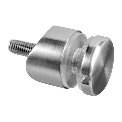 Q-railing taškinis stiklo laikiklis Ø30mm, M8 prie apvalaus vamzdžio MOD 0746 ner. plienas 15 mm atitraukimas, vamzdžiui: Ø42.4 mm, ner. plien. AISI304, šlifuotas pav.