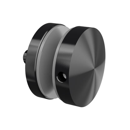 Q-railing EASY GLASS taškinis stiklo laikiklis Ø50 mm MOD 0747 atitraukimas: 10 mm; ner. plien. AISI304, šlifuotas pav. pav. juodas (RAL 9005, textured surface, single layer)