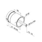Q-railing EASY GLASS taškinis stiklo laikiklis Ø50 mm MOD 0747 atitraukimas: 30 mm; ner. plien. AISI304, šlifuotas pav.