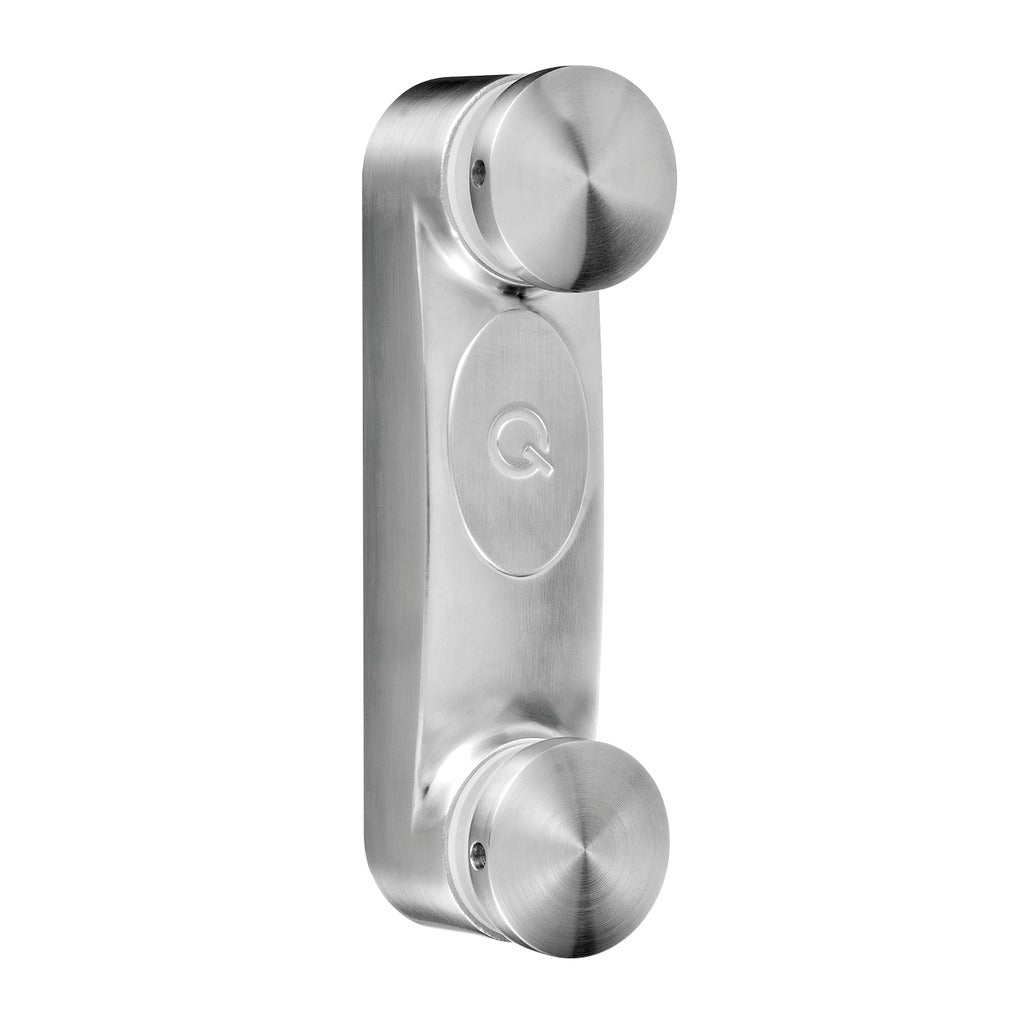 Q-railing EASY GLASS dvigubas stiklo laikiklis 200 mm MOD 0762 ner. plien. AISI304, šlifuotas pav.