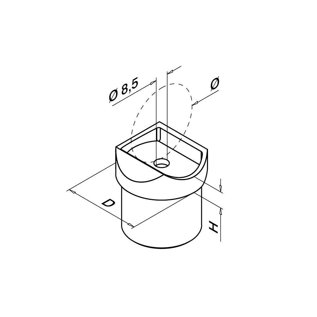 Q-railing Connector for handrail MOD 0774 130774-12