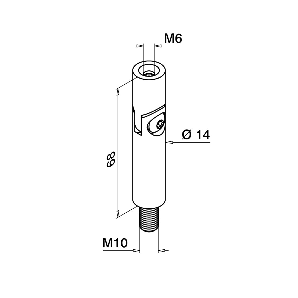 Q-railing reguliuojamas porankio laikiklis Ø14 mm MOD 0812 ner. plienas AISI 304, šlifuotas pav.