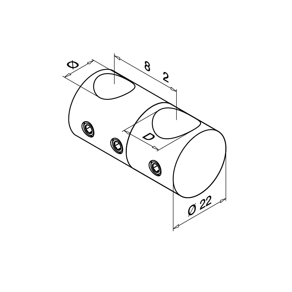 Q-railing Skersinio laikiklis MOD 0827 Ø12 mm strypui