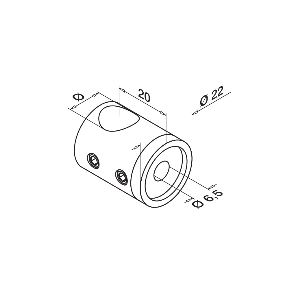 Q-railing Skersinio laikiklis ploksč. paviršiui MOD 0830 ner. plienas AISI 304, šlifuotas paviršius