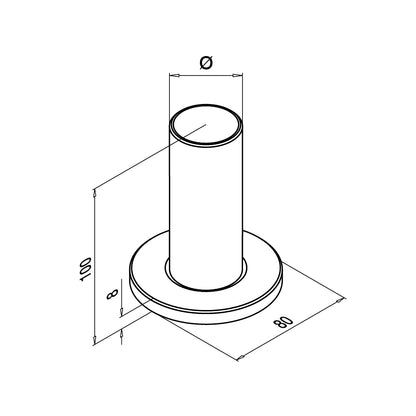 Q-railing Stovo tvirtinimo ruošinys, klijuojamas MOD 0946 130946-242-12