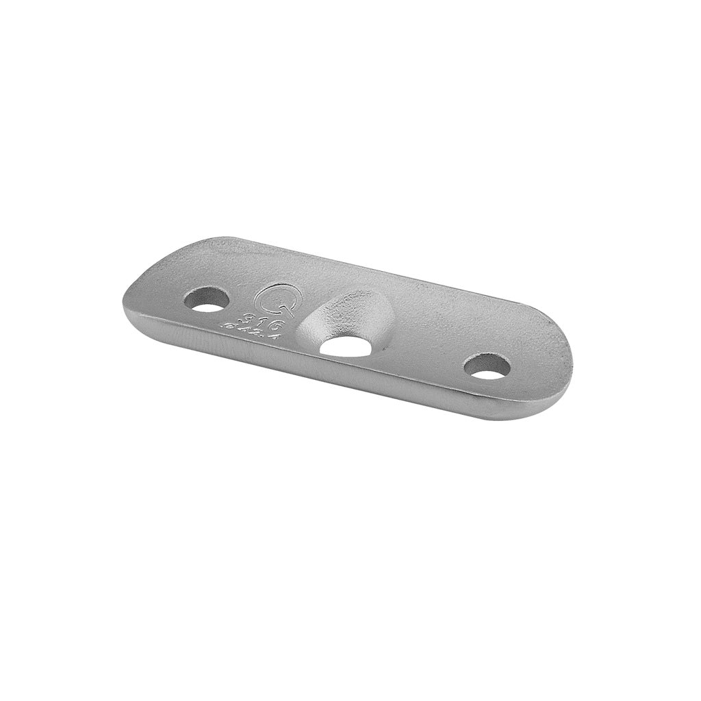 Q-railing Porankio plokštelė, 45 mm tarp skylių MOD 1810 apvaliam porankiui vamzdžiui: Ø48.3 mm, ner. plien. AISI304, šlifuotas pav.