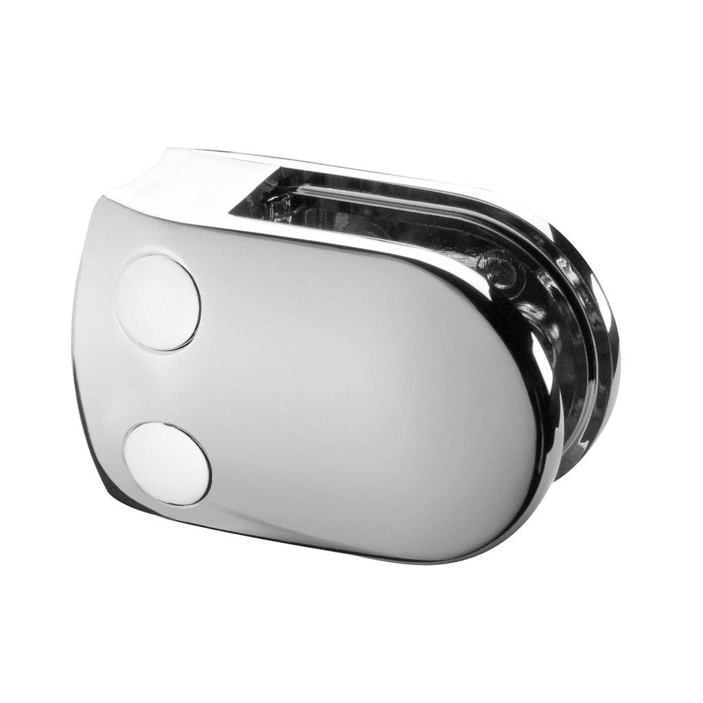 Q-railing stiklo laikiklis prie apvalaus vamzdžio MOD 2800 Ø48,3 mm, ner. plienas AISI 304, poliruotas blizgus pav.