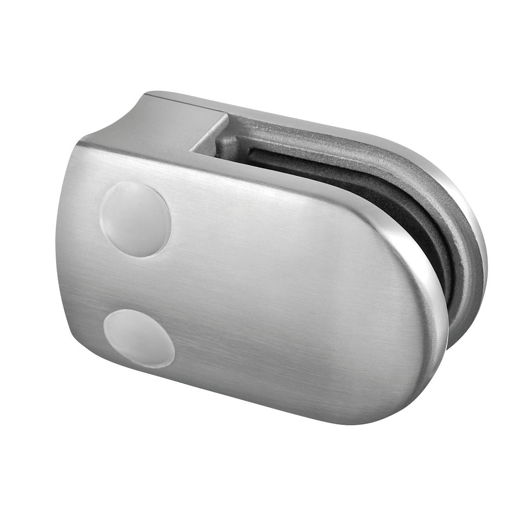 Q-railing stiklo laikiklis prie apvalaus vamzdžio MOD 2800 Ø48,3 mm, ner. plienas AISI 304, šlifuotas pav.