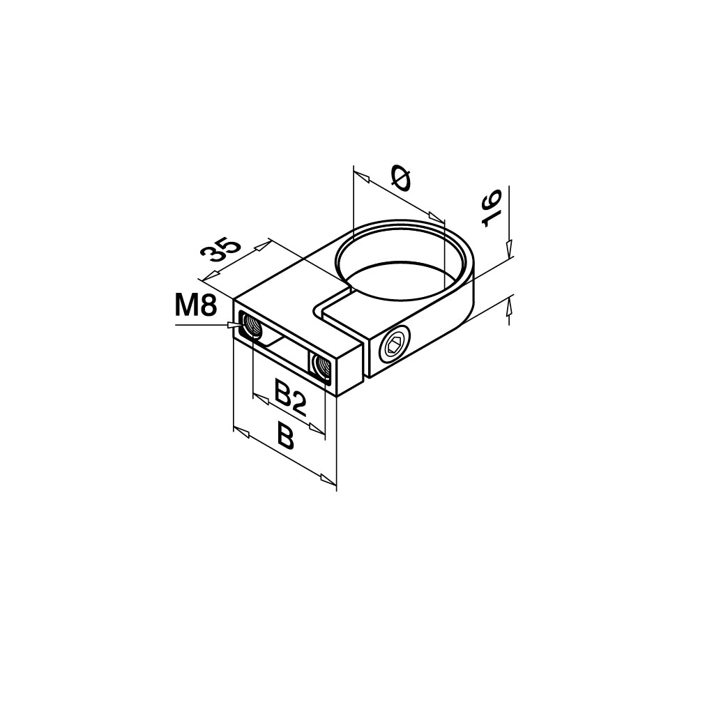 Q-railing Vamzdžio laikiklis, šoninis tvirtinimas MOD 3507 133507-048-12