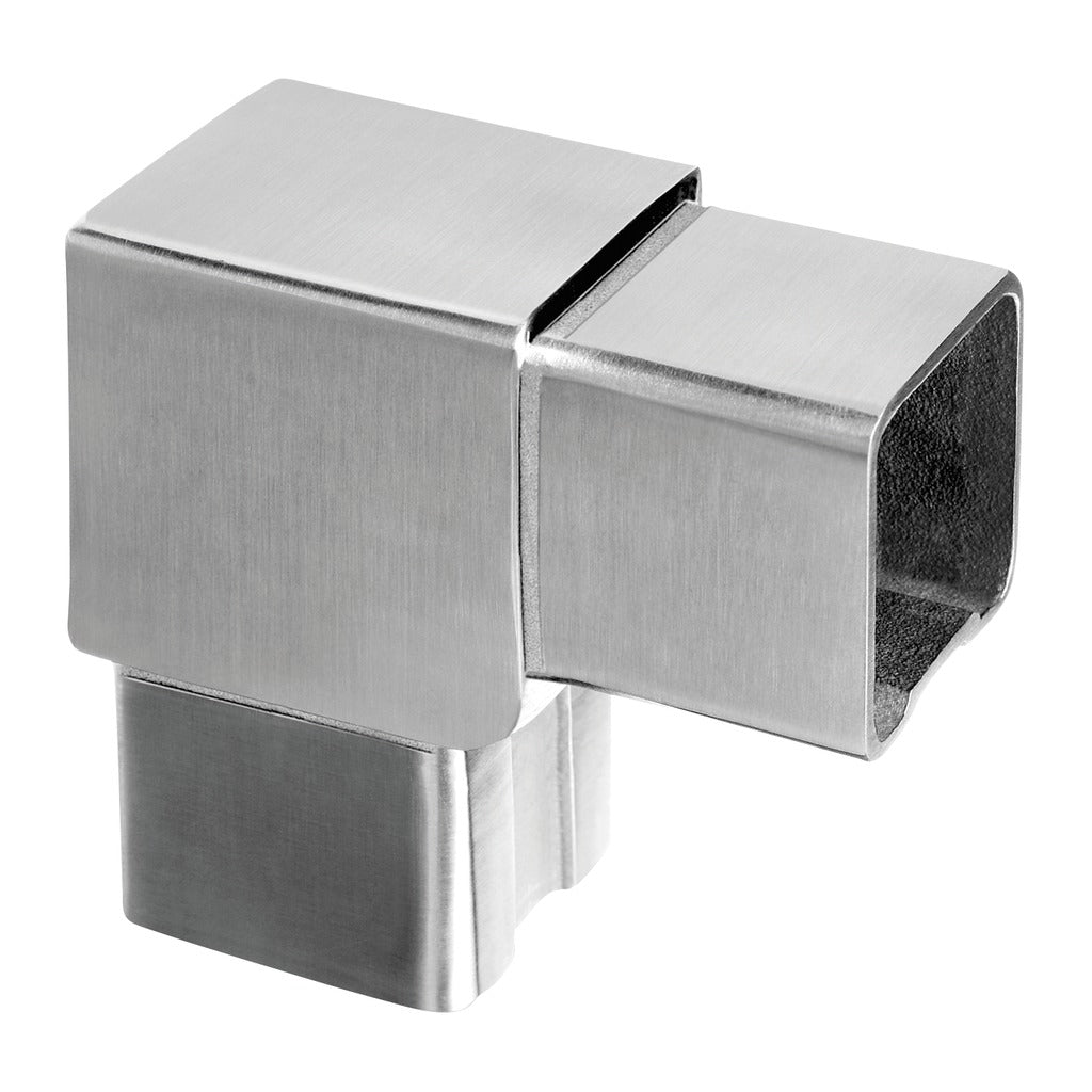 Q-railing alkūnė 90° 40x40 vamzdžiui Square Line MOD 4301 ner. plienas AISI 304, šlifuotas paviršius