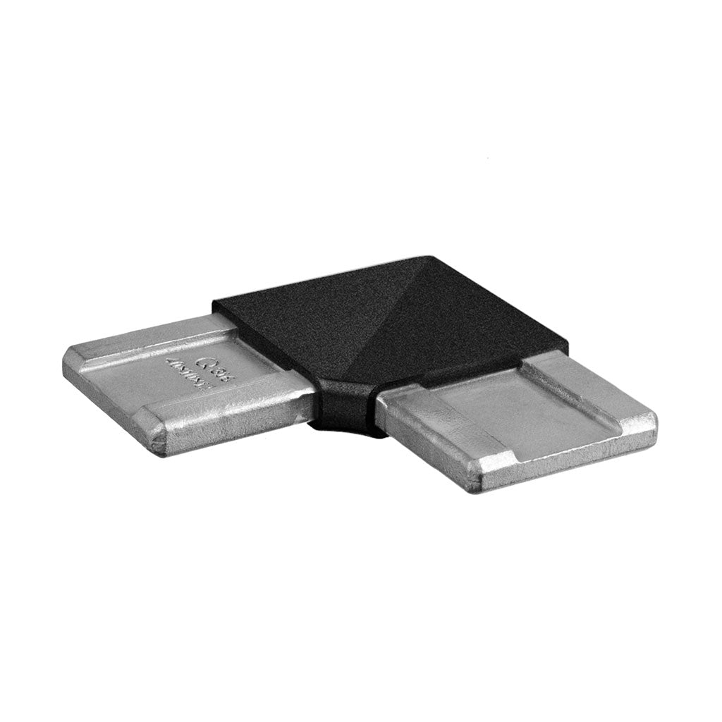 Q-railing kampas 90° 40x10 mm MOD 4301 ner. plien. AISI304, juoda RAL 9005