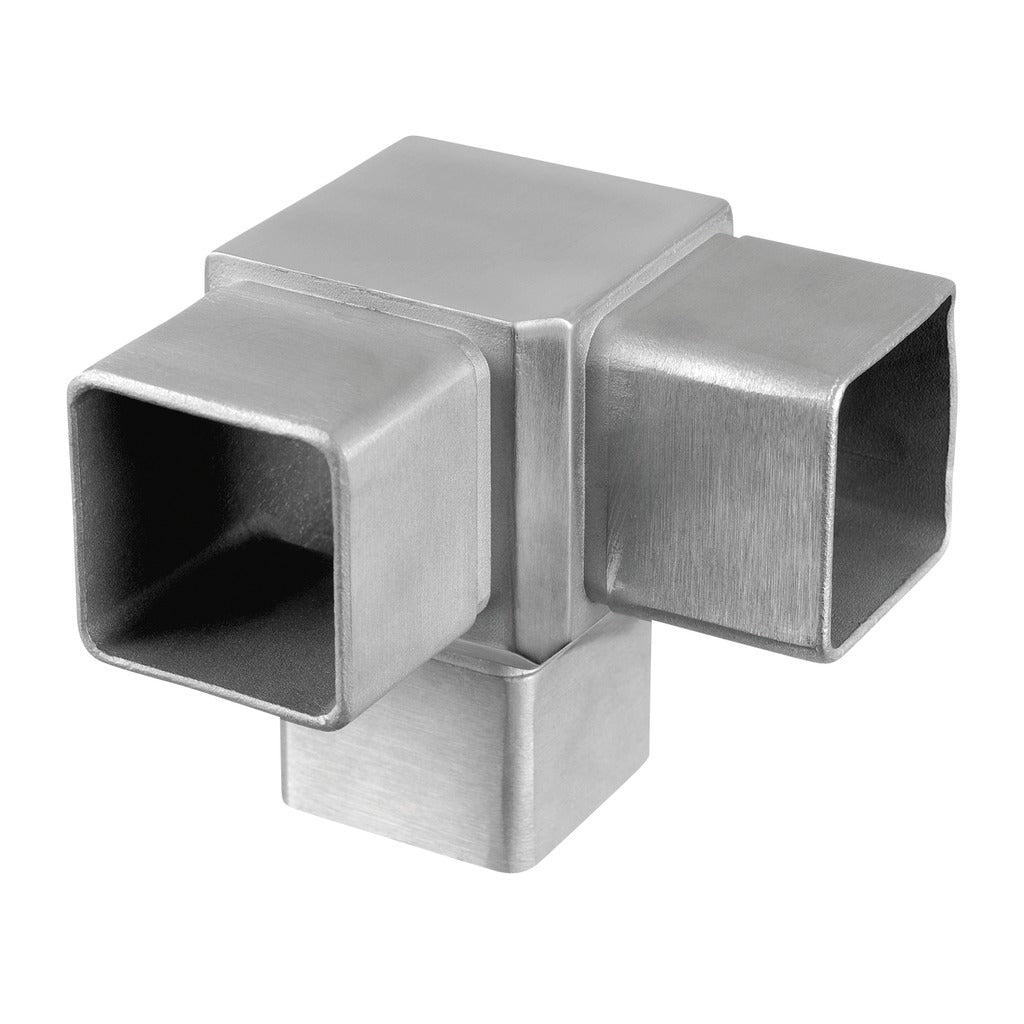 Q-railing alkūnė 90° 40x40 vamzdžiui Square Line MOD 4304 ner. plienas AISI 304, šlifuotas paviršius