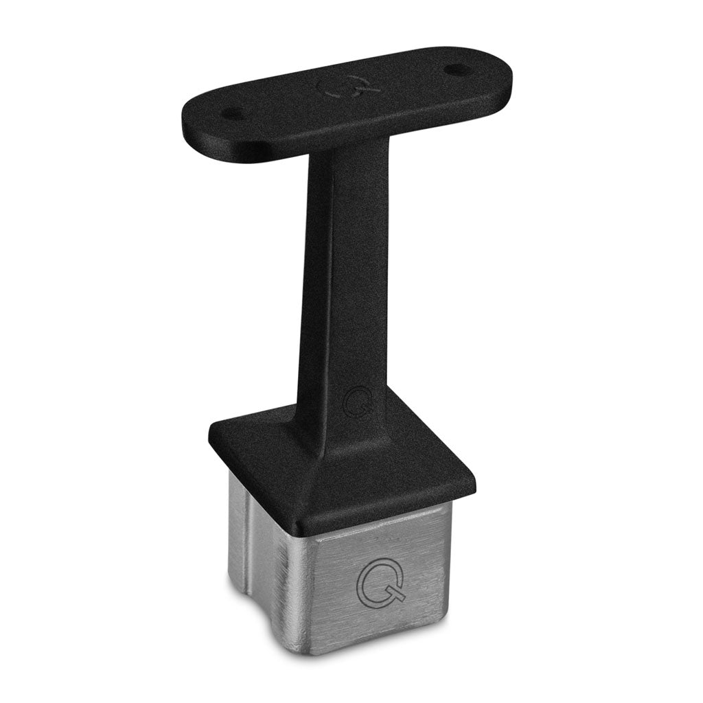 Q-railing turėklo laikiklis 40×40×2 mm MOD 4710 ner. plienas AISI 304, juoda RAL 9005
