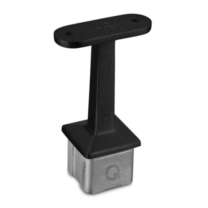 Q-railing turėklo laikiklis 40×40×2 mm MOD 4710 ner. plienas AISI 304, juoda RAL 9005