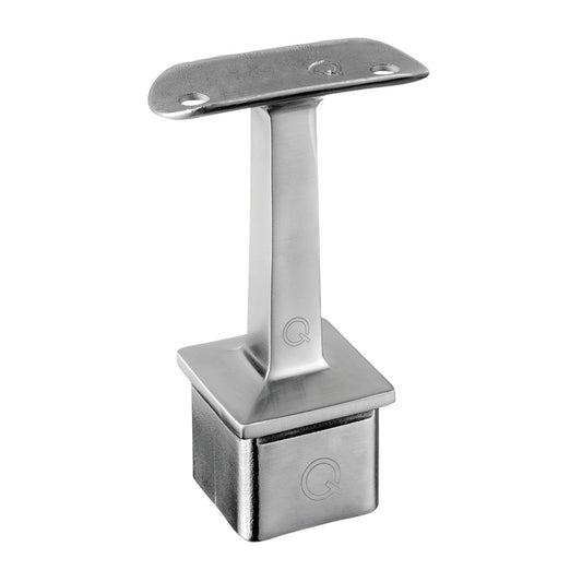 Q-railing turėklo laikiklis 40×40×2 mm MOD 4710 vamzdžiui Ø42,4 mm, ner. plienas AISI 304, šlifuotas paviršius