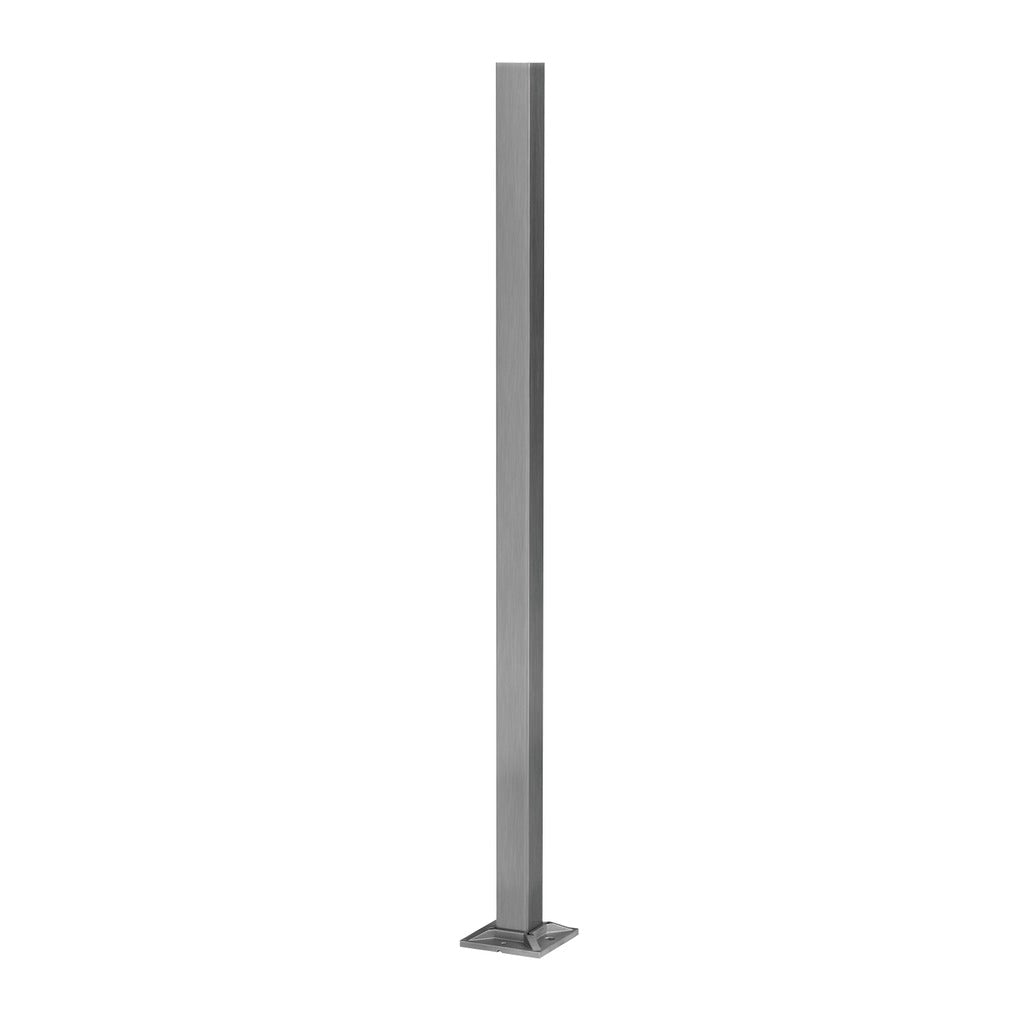 Q-railing turėklo stovas 40×40×2 mm H=989 mm MOD 4921 ner. plienas AISI 304, šlifuotas paviršius
