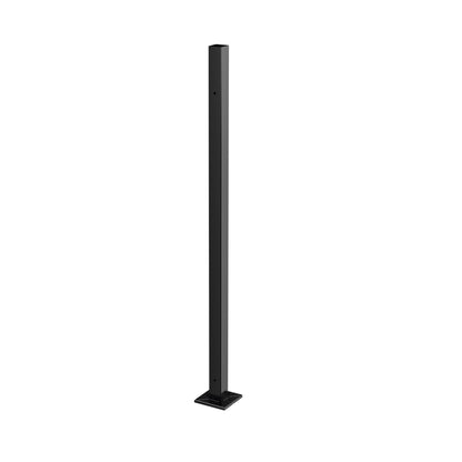 Q-railing turėklo stovas 40×40×2 mm H=989 mm, su M8 sriegiu MOD 4972 galinis (skylės iš vienos pusės), ner. plienas AISI 304, juoda RAL 9005