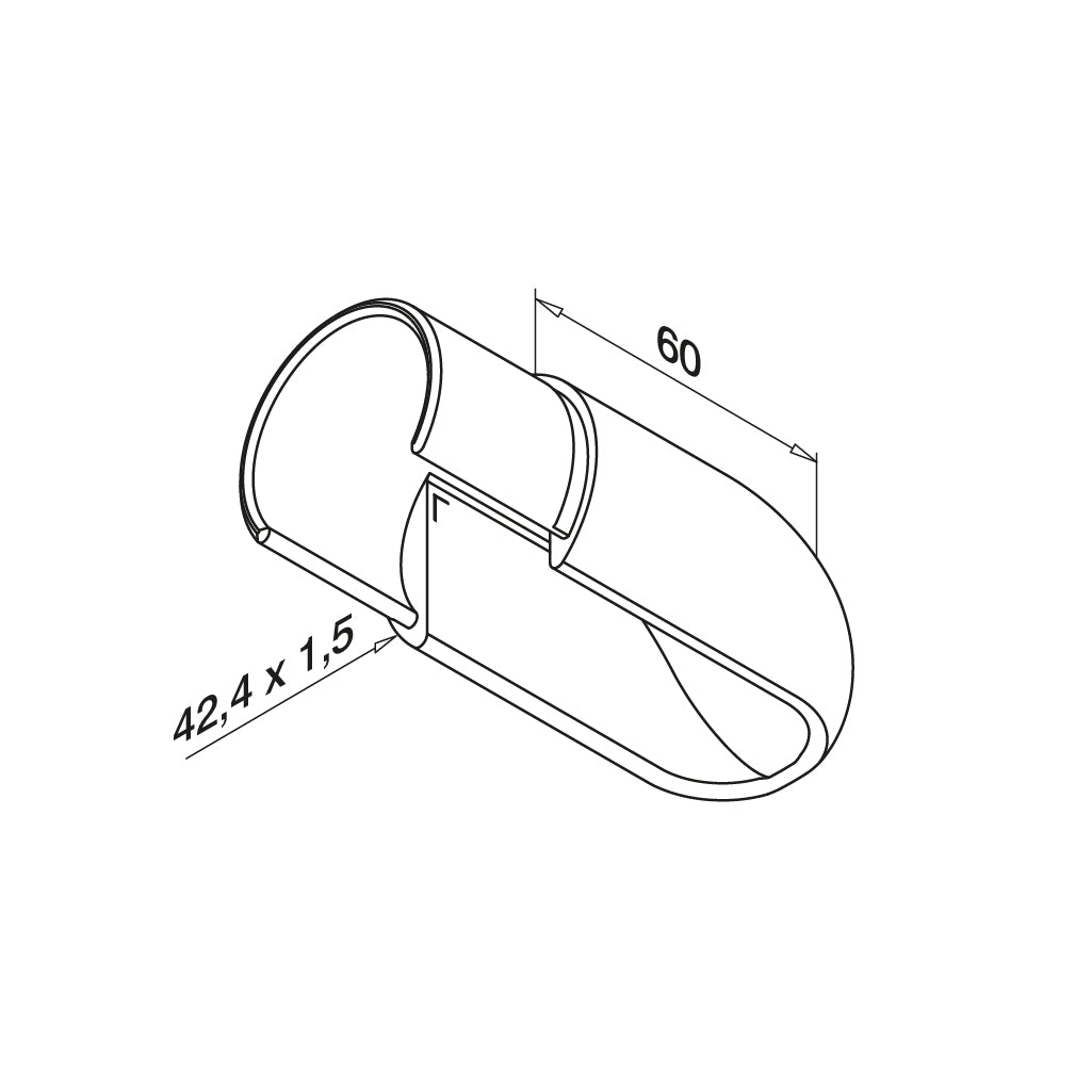Q-railing Porankio ant stiklo aklė MOD 6738 porankiui ant stiklo: Ø42.4 mm , ner. plien. AISI304, šlifuotas pav.