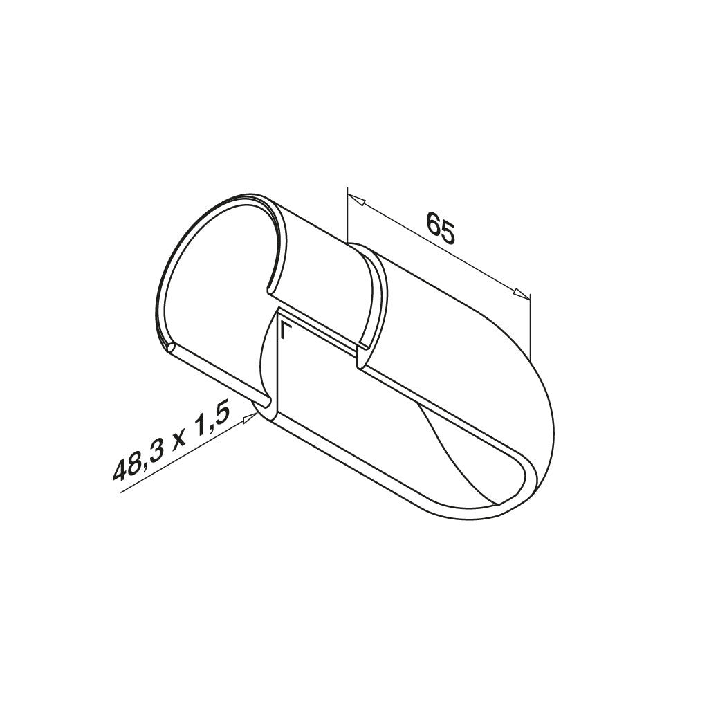 Q-railing Porankio ant stiklo aklė MOD 6738 porankiui ant stiklo: Ø48.3 mm , ner. plien. AISI304, šlifuotas pav.