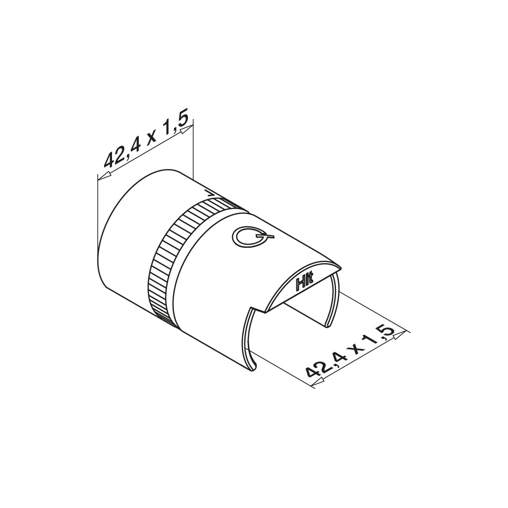 Q-railing Porankio sujungimas MOD 6792 porankiui ant stiklo Ø42.4 mm, ner. plien. AISI304, šlifuotas pav.