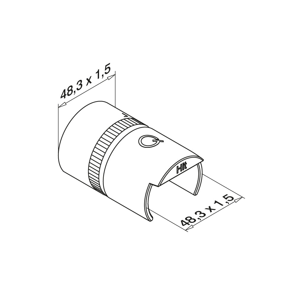 Q-railing Porankio sujungimas MOD 6792 porankiui ant stiklo Ø48.3mm, ner. plien. AISI304, šlifuotas pav.