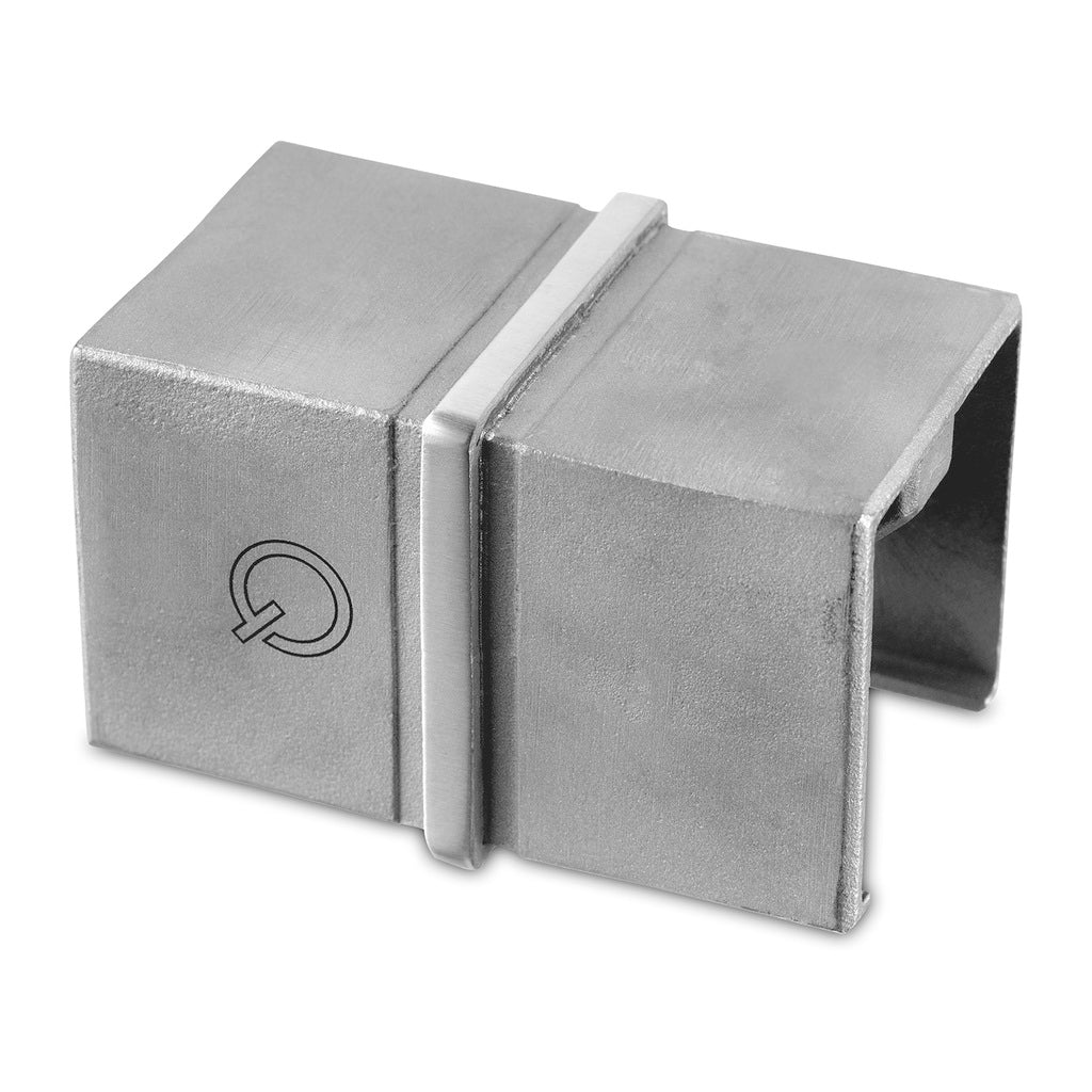 Q-railing Porankio ant stiklo 40x40 sujungimas MOD 6794 ner. plien. AISI304, šlifuotas pav.
