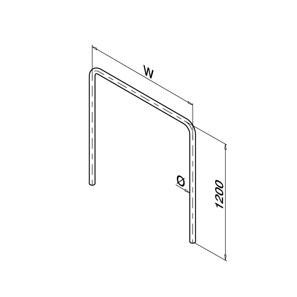 Q-railing apsauginis lankas MOD 0090 Ø48,3 mm, sienelė: 2 mm, plotis: 900 mm, ner. plienas AISI 316, šlifuotas pav.
