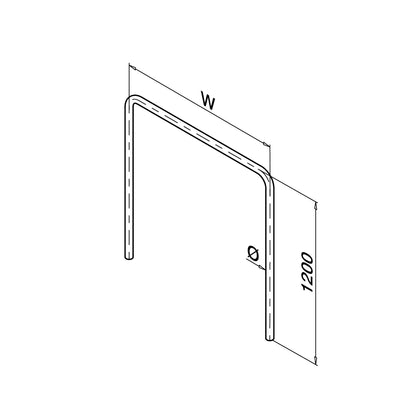 Q-railing apsauginis lankas MOD 0090 Ø48,3 mm, sienelė: 2 mm, plotis: 900 mm, ner. plienas AISI 316, šlifuotas pav.