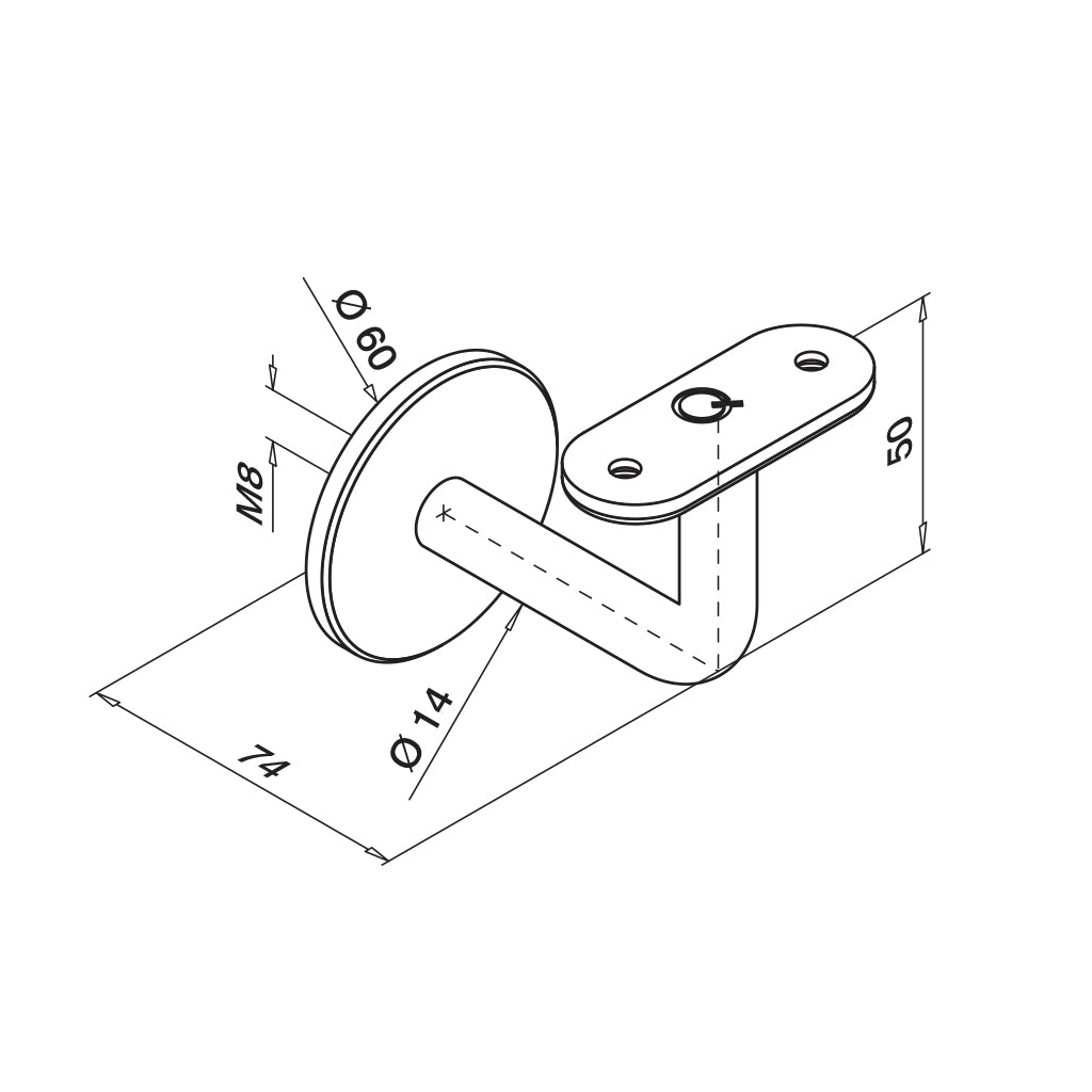 Q-railing Porankio laikiklis MOD 0111 ner. plienas AISI 316, šlifuotas paviršius