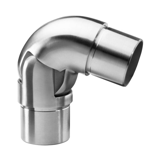 Q-railing reguliuojama alkūnė 40–70° MOD 0319 vamzdžiui: Ø42,4×2 mm, ner. plienas AISI 316, šlifuotas pav.