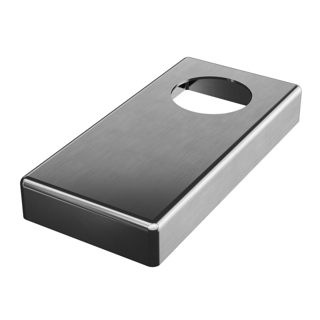 Q-railing pagrindo flanšo dangtelis MOD 0949 vamzdžiui: Ø42,4 mm, ner. plienas AISI 316, šlifuotas pav.