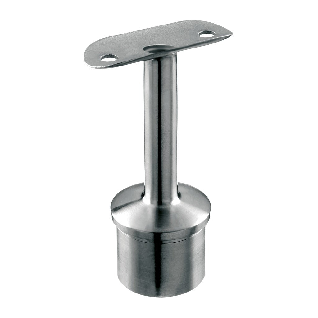 Q-railing Apvalaus porankio laikiklis (žvakė) su skyle kabeliui MOD 0710/0711 D: 42.4x2 mm, Ø: 42.4 mm, ner. plien. AISI316, šlifuotas pav.