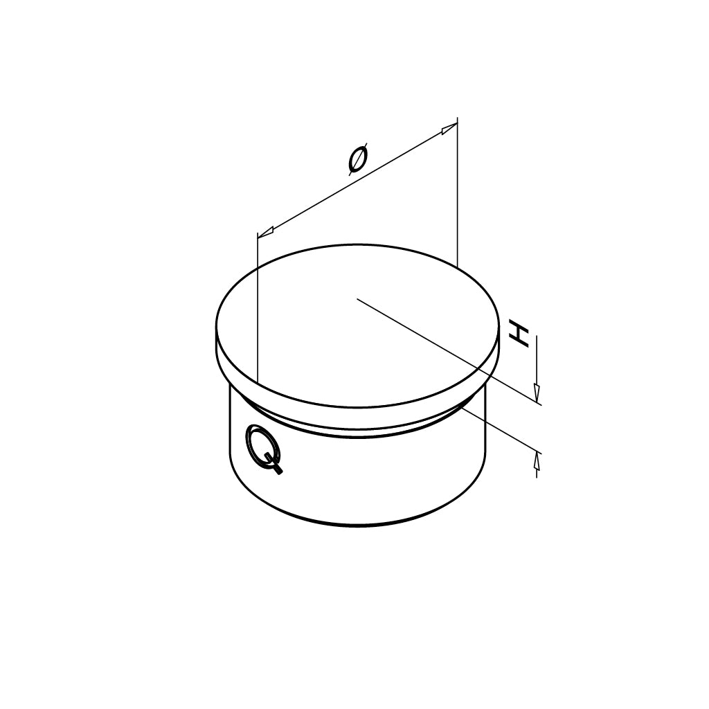 Q-railing aklė MOD 0729 vamzdžiui: Ø42,4×2 mm, ner. plienas AISI 316, poliruotas blizgus pav.