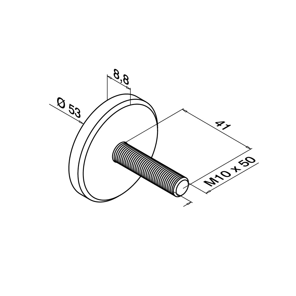 Q-railing EASY GLASS stiklo laikiklio dangtelis MOD 0741, Ø50 mm, M10