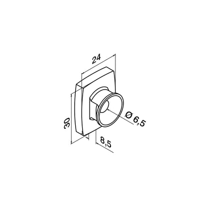 Q-railing Adapteris prie plokš. paviršiaus MOD 0785