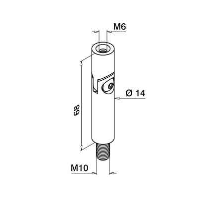 Q-railing reguliuojamas porankio laikiklis Ø14 mm MOD 0812 ner. plienas AISI 316, šlifuotas pav.