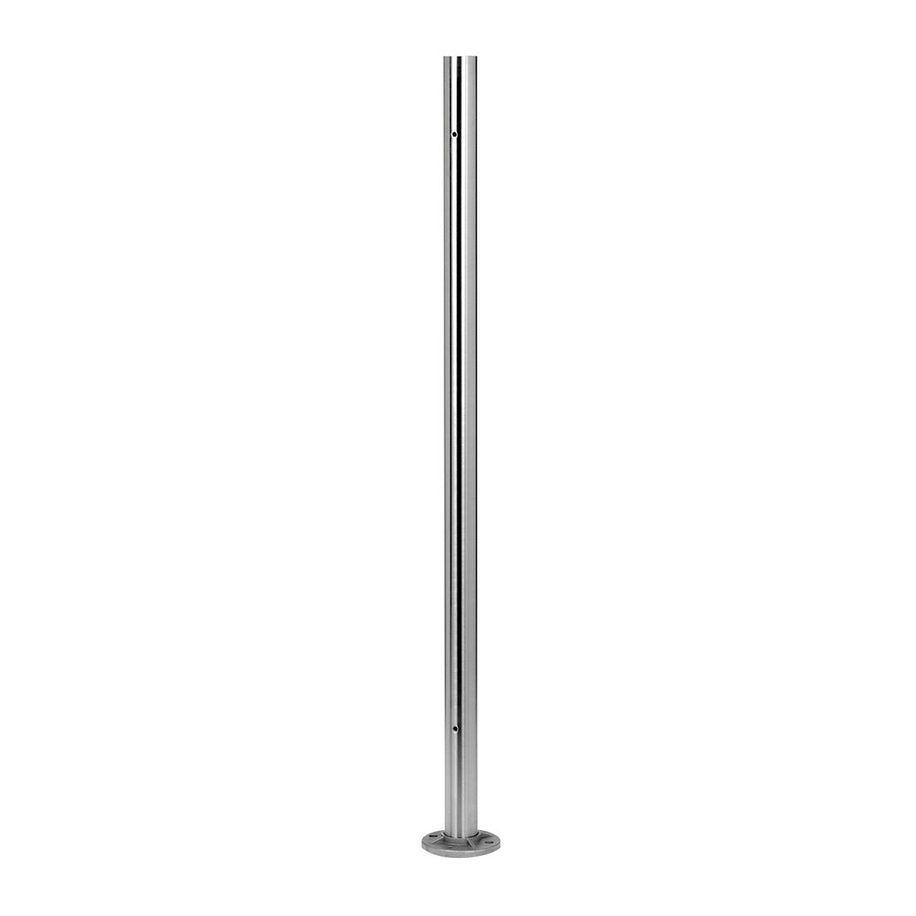 Q-railing turėklo stovas Ø42,4×2 mm H=989 mm su išgręžtomis M8 skylėmis MOD 0962 Ø48,3×2 mm, skylės iš dviejų pusių, ner. plienas AISI 316, šlifuotas paviršius