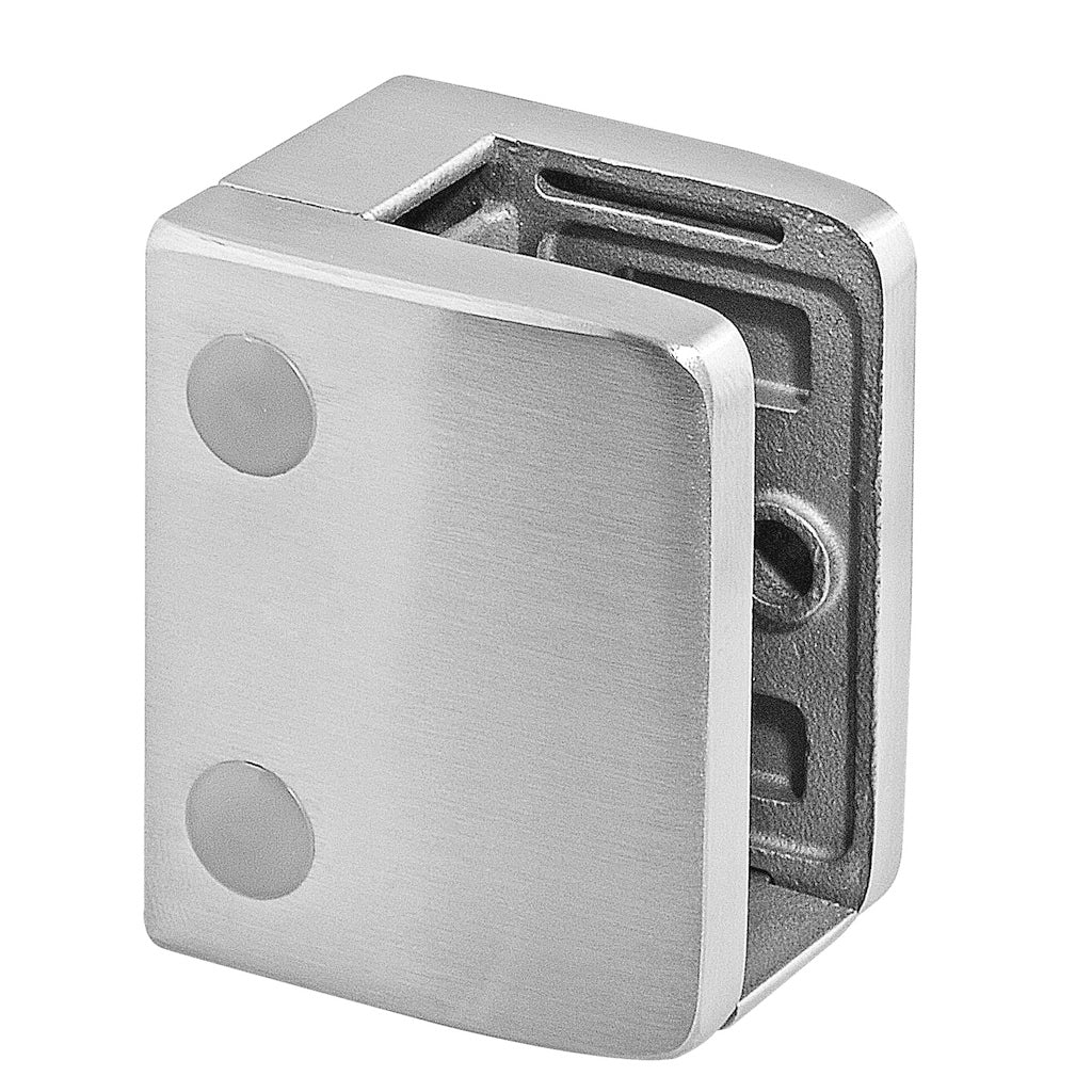 Q-railing ner. plieno stiklo laikiklis prie tiesaus pav.  MOD 2300 ner. plienas AISI 316, šlifuotas paviršius