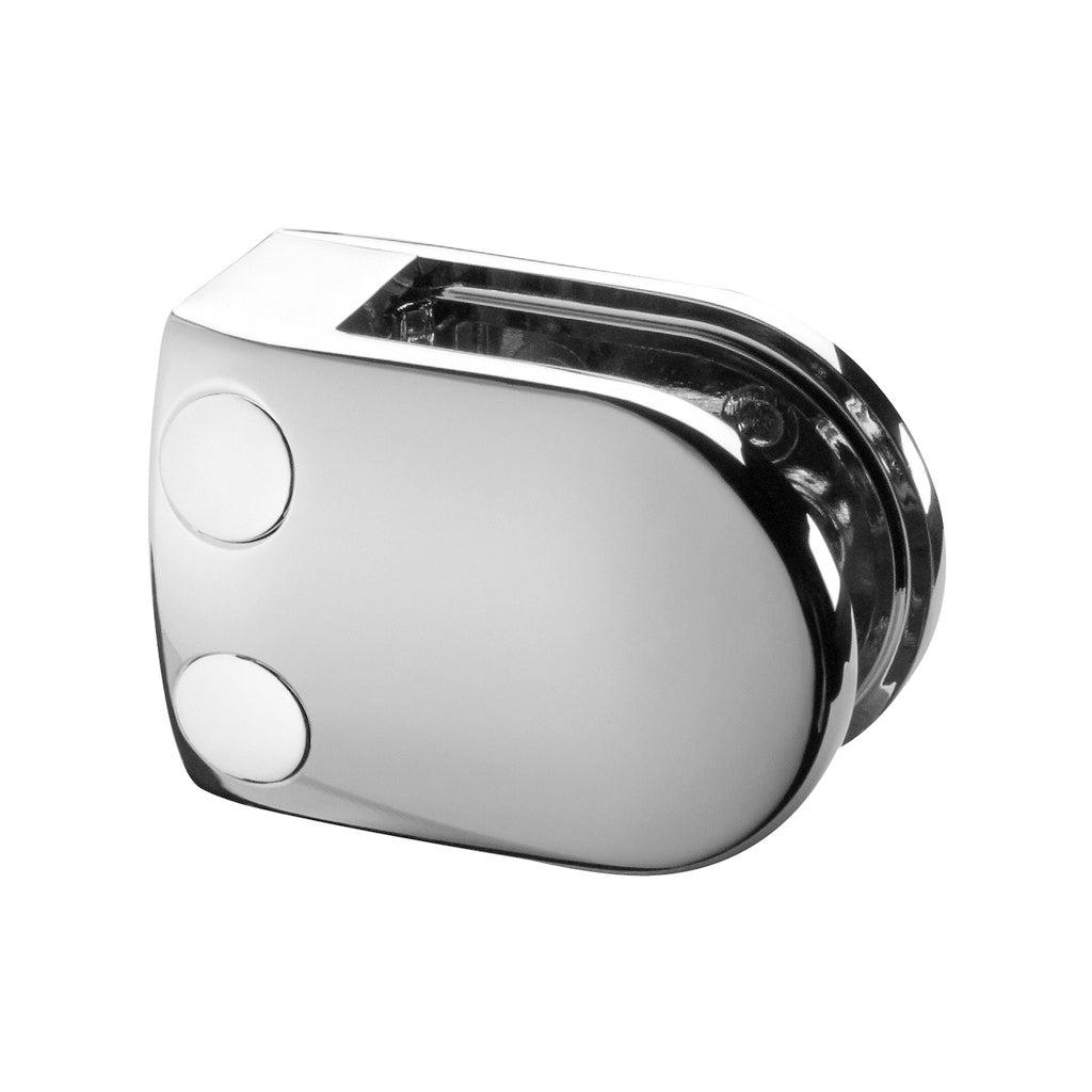 Q-railing stiklo laikiklis prie stačiakampio vamzdžio MOD 2800 ner. plienas AISI 316, poliruotas blizgus pav.