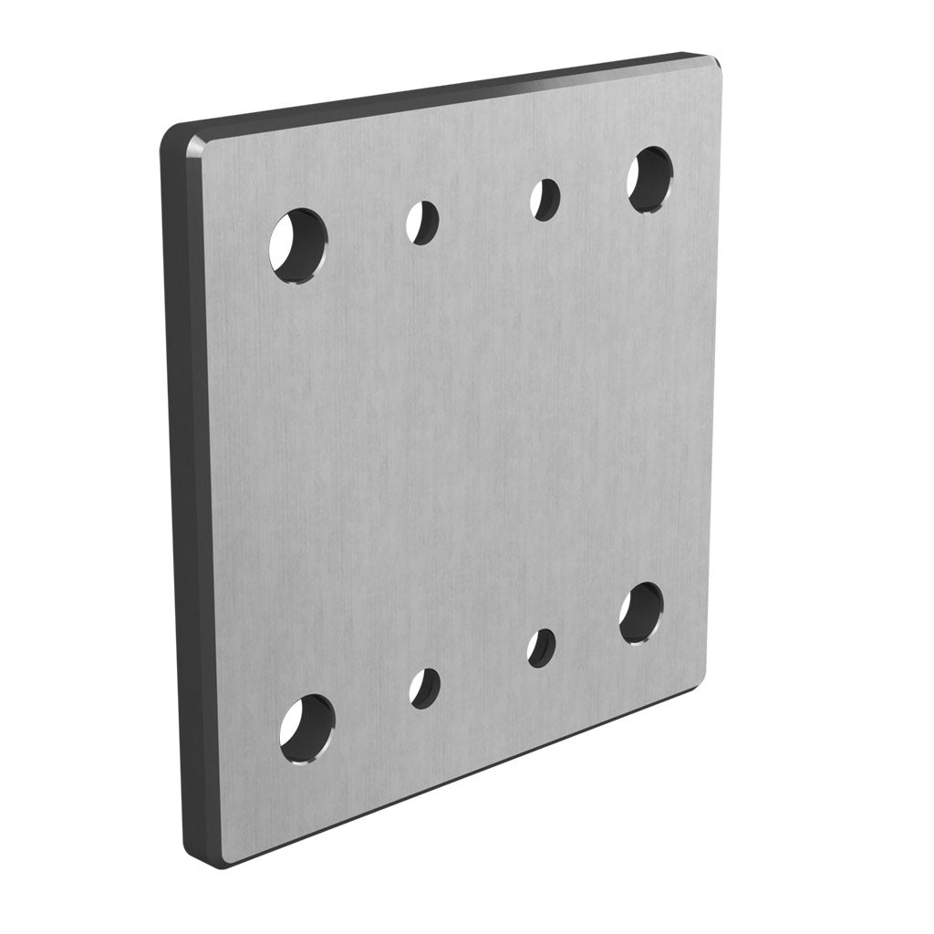 Q-railing montavimo plokštelė MOD 3507 150×150 mm ner. plienas AISI 316, šlifuotas paviršius