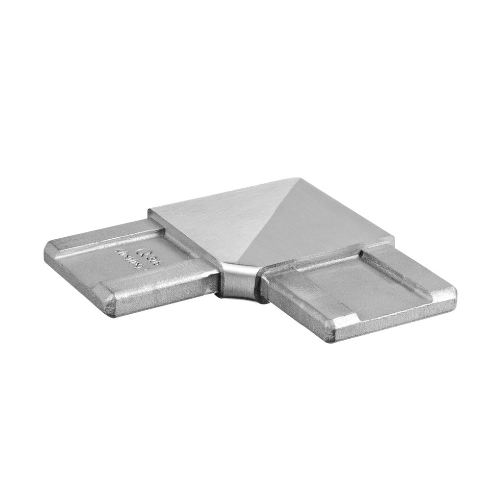 Q-railing kampas 90° 40x10 mm MOD 4301 ner. plien. AISI316, šlifuotas pav.