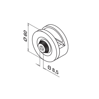 Q-railing Stiklo laikiklis MOD 4400 ner. plien. AISI316, šlifuotas pav.