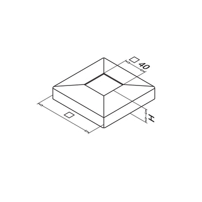 Q-railing Stovo dangtelis kvadratinis MOD 4511 ner. plien. AISI316, šlifuotas pav.