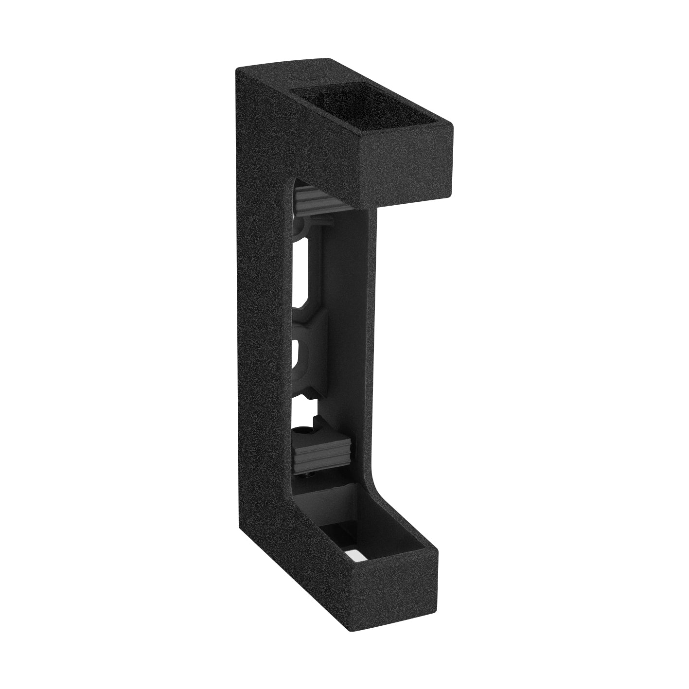Q-railing turėklo stovo laikiklis fasadui 60x30mm MOD 4558 ner. plienas AISI 316, juoda RAL 9005
