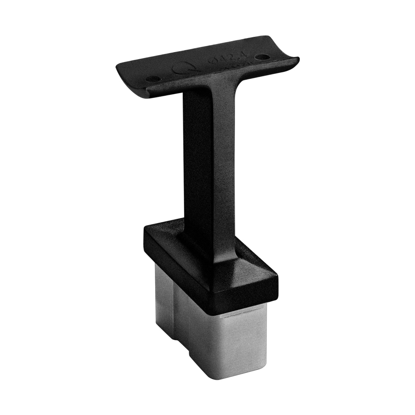 Q-railing turėklo laikiklis 60×30×2,6 mm MOD 4711 vamzdžiui Ø42,4 mm, ner. plienas AISI 316, juoda RAL 9005