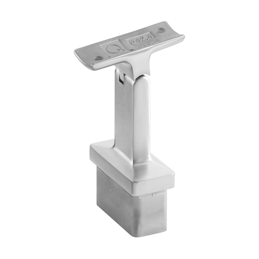 Q-railing turėklo laikiklis 60×30×2,6 mm MOD 4719 vamzdžiui Ø48,3 mm, ner. plienas AISI 316, šlifuotas paviršius